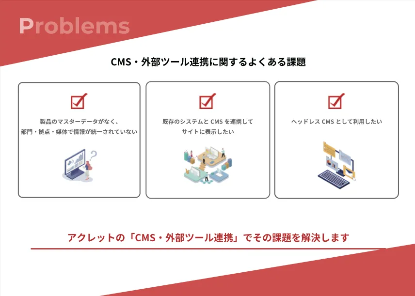 CMS・外部ツール連携に関するよくある課題